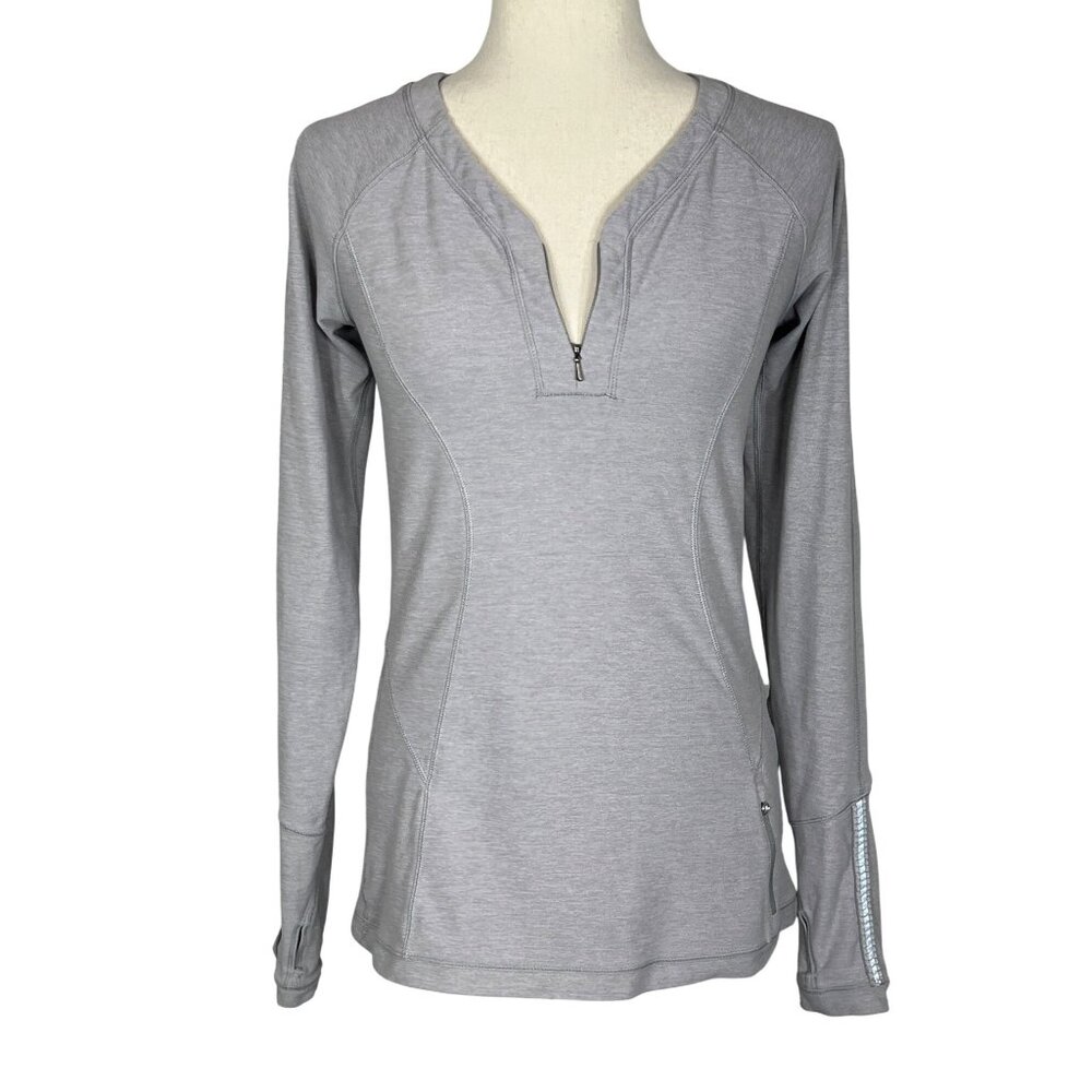 LULULEMON Love Some Run Long Sleeve Top Light Grey Sz 6 #W3D75S EUC